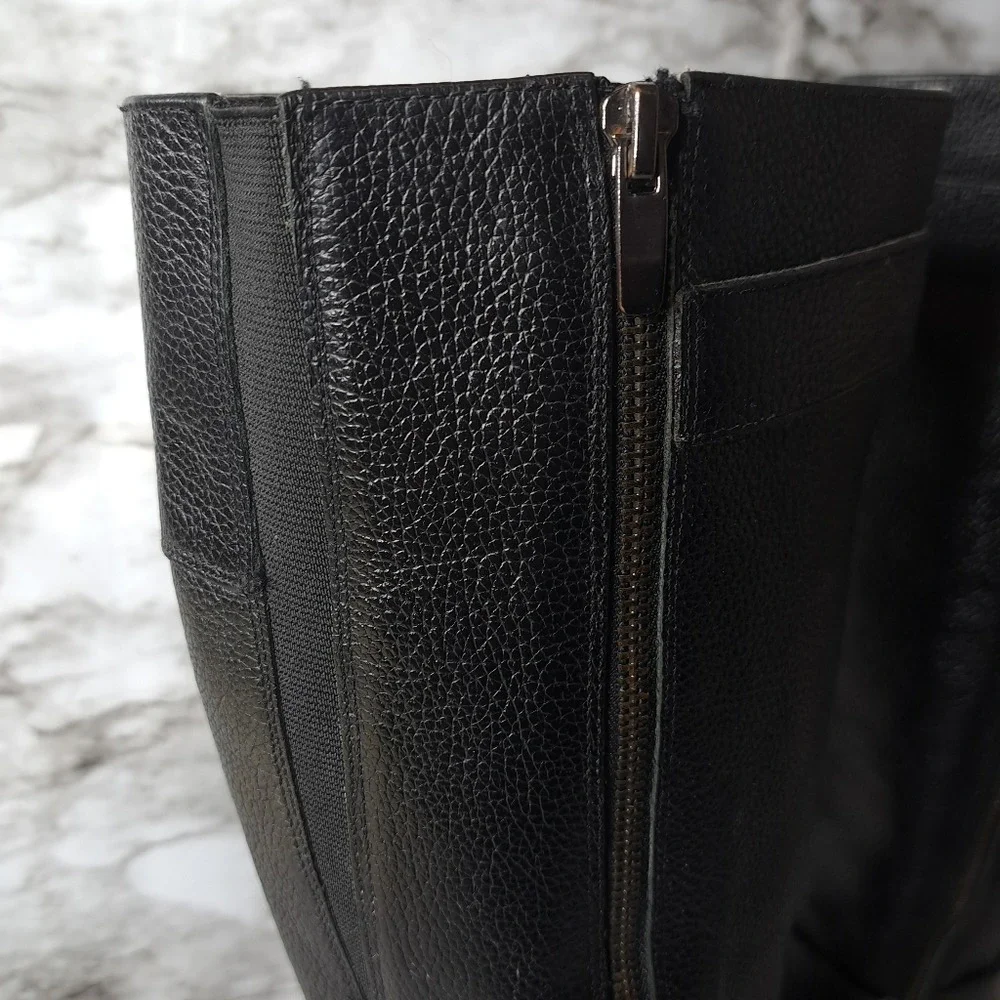 Enzo Angiolini Women's Tall‎ Boots Black Leather Eazenzi Size 9M Riding Boots